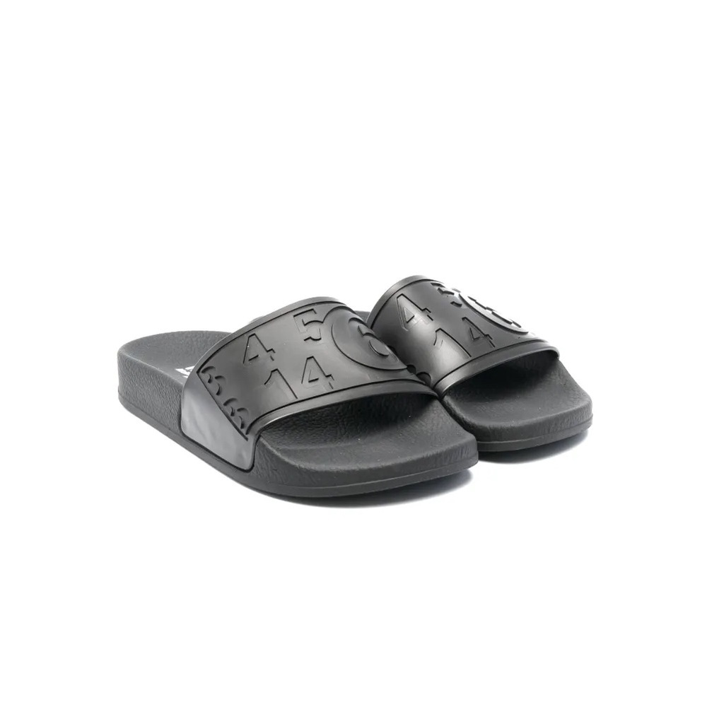 MM6 Maison Margiela Kids debossed-logo round-toe Slides 27/28